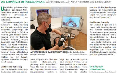 Ästhetikspezialist Jan Kurtz-Hoffmann lässt Leipzig mit Invisalign lachen – seit heute in der neuen „Fit und gesund“ der LVZ