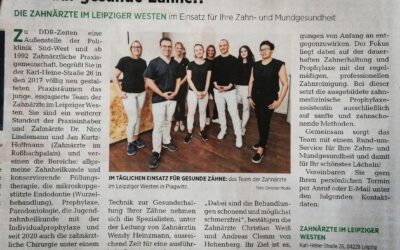 Unser Team der Zahnärzte im Leipziger Westen in der aktuellen „Fit und gesund“ der LVZ